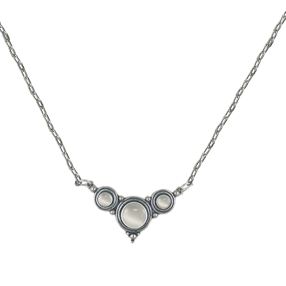 Sterling Silver Gemstone Necklace With White Moonstone